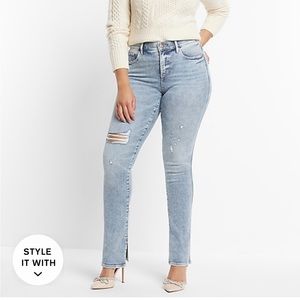 Express Mid-Rise Ripped Jeans